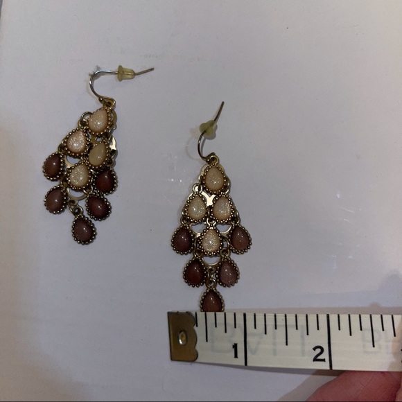 Pink Shimmer Beaded Statement Earrings - Picture 5 of 5